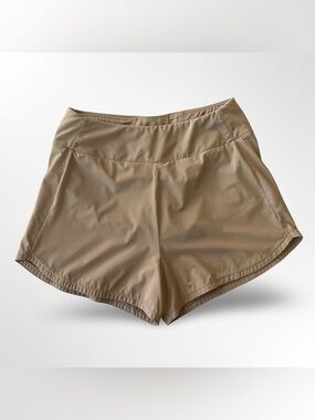 Nike Dri Fit Shorts Medium Tan Drawstring Lined Stretch Waist Pocket